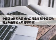 中国区块链龙头最好的公司是哪家[中国区块链龙头最好的公司是哪家呢]